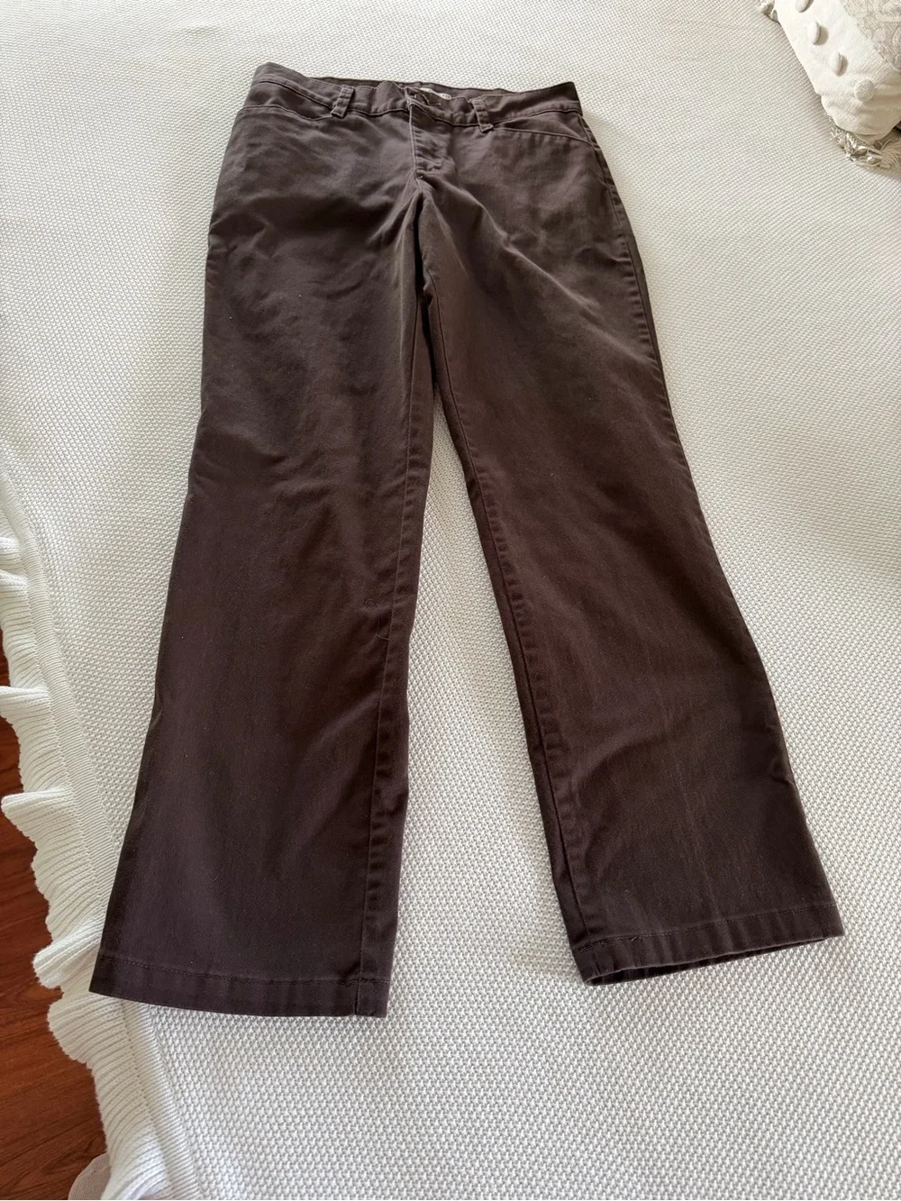 Lee Relaxed Fit Chocolate Brown High Rise Straight Leg Pants Size 10